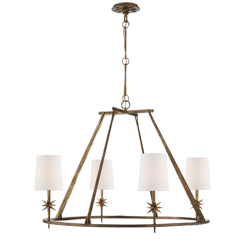 Gilded Iron 4 Light Star Chandelier, Lighting, Laura of Pembroke