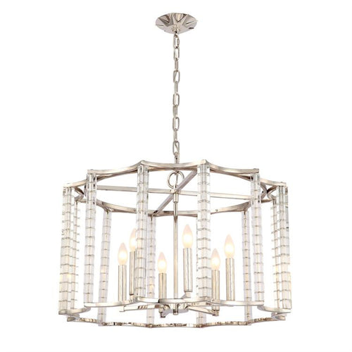 Polished Nickel 6 Light Chandelier, Lighting, Laura of Pembroke