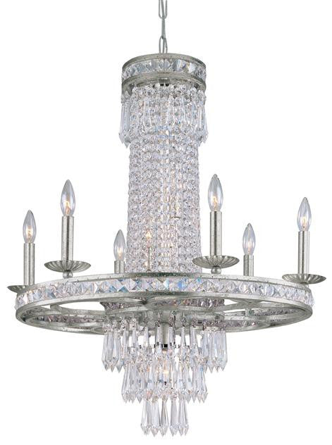 10 Light Crystal Silver Chandelier, Lighting, Laura of Pembroke