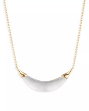Silver Gold Crescent Lucite Necklace