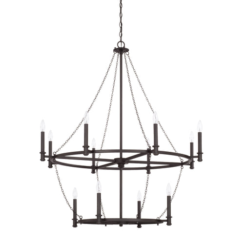 Lancaster Black Iron 12 Light Chandelier, Lighting, Laura of Pembroke