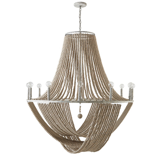 Kayla Mystic Sand Coastal 12 Light Chandelier, Lighting, Laura of Pembroke