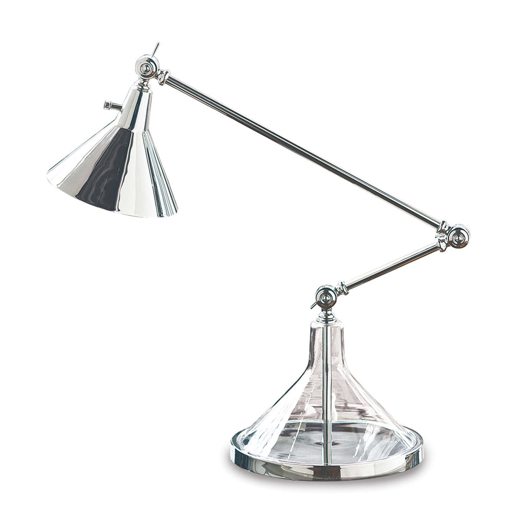 Polished Nickel Glass Funnel Beaker Task Lamp - Home Accessories ...