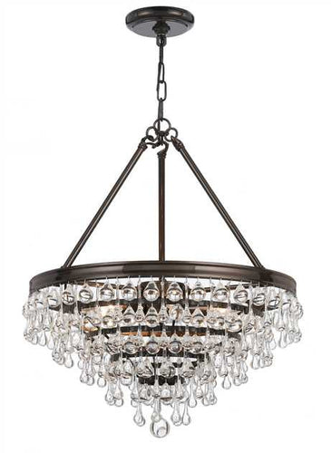 Crystal Teardrop 6 Light Bronze Chandelier, Lighting, Laura of Pembroke