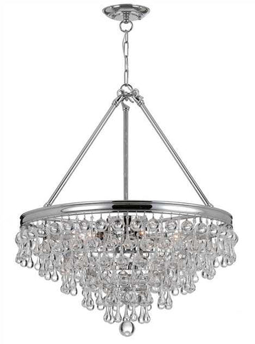 Crystal Teardrop 8 Light Chrome Chandelier, Lighting, Laura of Pembroke
