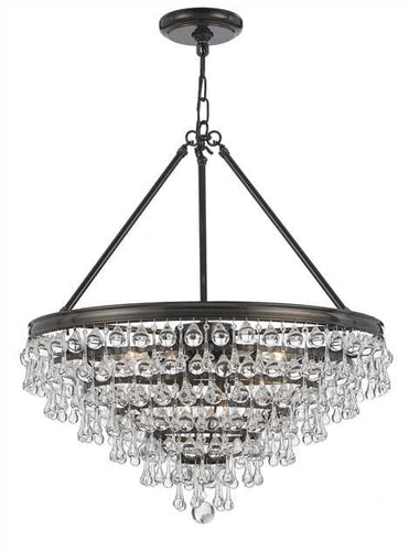 Crystal Teardrop 8 Light Bronze Chandelier, Lighting, Laura of Pembroke