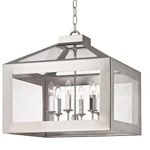 6 Light Polished Nickel Chandelier, Lighting, Laura of Pembroke