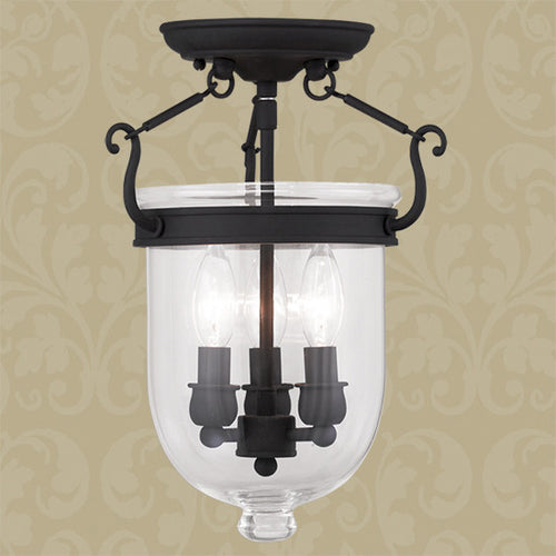 Black 3 Light Ceiling Mount, Lighting, Laura of Pembroke