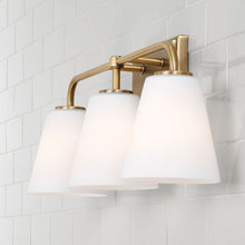 BRODY 3-LIGHT VANITY, AGED BRASS