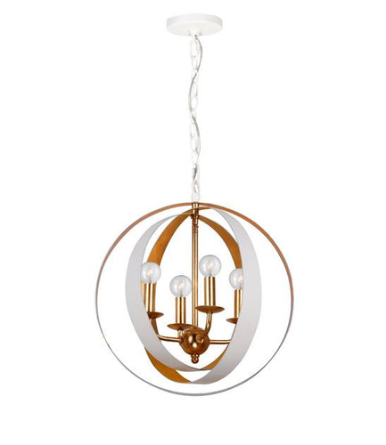 White & Gold Sphere 4 Light Chandelier, Lighting, Laura of Pembroke