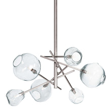 Polished Nickel Molten Chandelier with Clear Glass, Lighting, Laura of Pembroke