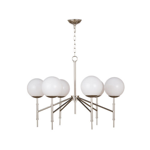 Polished Nickel Bodie Chandelier, Lighting, Laura of Pembroke