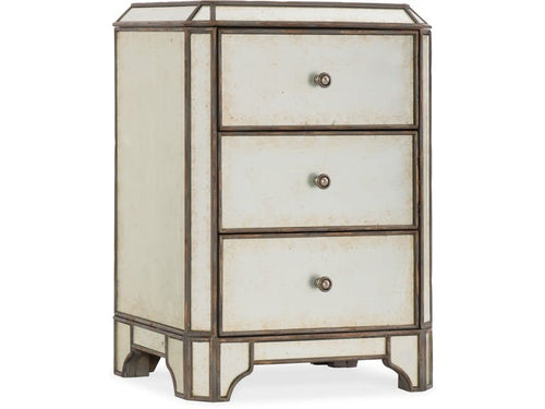 Arabella Mirrored Three-Drawer Nightstand, Home Furnishings, Laura of Pembroke