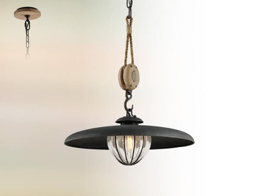 Vintage Iron Medium Shaded 1 Light Pendant, Lighting, Laura of Pembroke