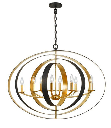 Bronze & Gold Sphere 8 Light Oval Chandelier, Lighting, Laura of Pembroke