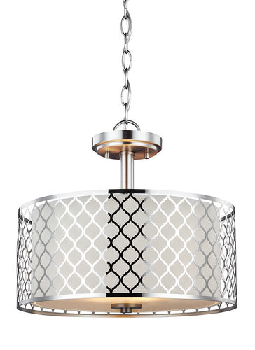 Perforated Metal 2 Light Semi Flush Convertible, Lighting, Laura of Pembroke