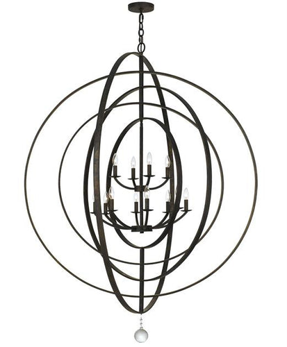 English Bronze Sphere 12 Light Chandelier, Lighting, Laura of Pembroke