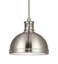 1 Light 10 inch Brushed Nickel Pendant Ceiling Light