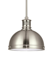 1 Light 10 inch Brushed Nickel Pendant Ceiling Light
