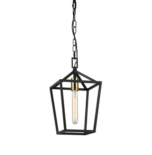 Rusty Black + Aged Gold Brass 1 Light Pendant, Lighting, Laura of Pembroke