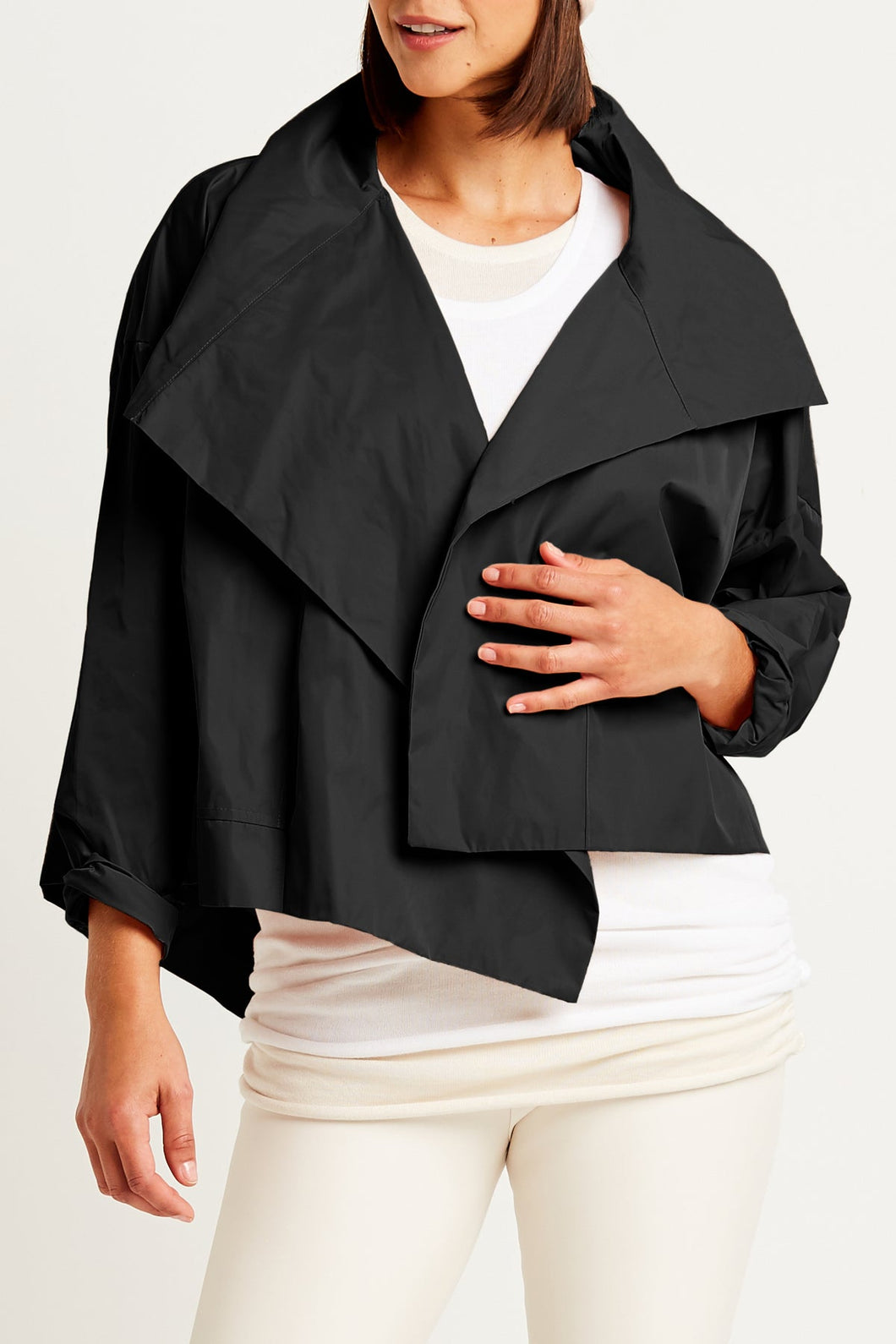 Cropped Asymmetrical Jacket Black