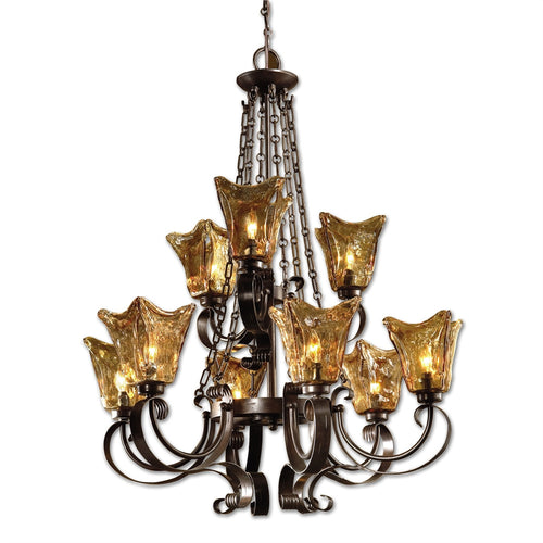 Glass 9 Light Chandelier, Lighting, Laura of Pembroke