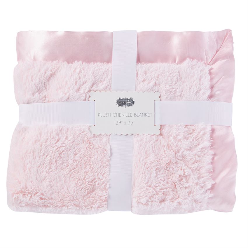 Pink Chenille Blanket, Baby, Mud Pie, Laura of Pembroke