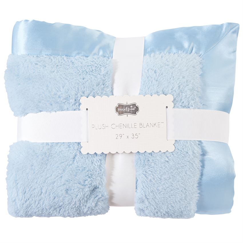 Blue Chenille Blanket, Baby, Mud Pie, Laura of Pembroke