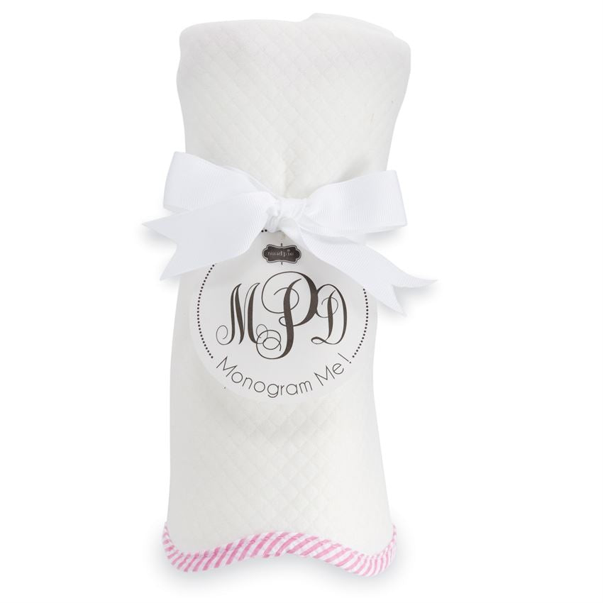 Pink Seersucker Trim Blanket, Baby, Mud Pie, Laura of Pembroke