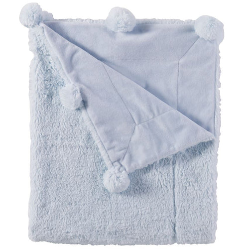 Blue Pom Pom Blanket, Baby, Mud Pie, Laura of Pembroke