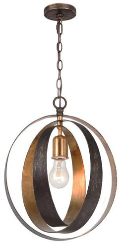 Bronze & Gold Sphere 1 Light Chandelier, Lighting, Laura of Pembroke