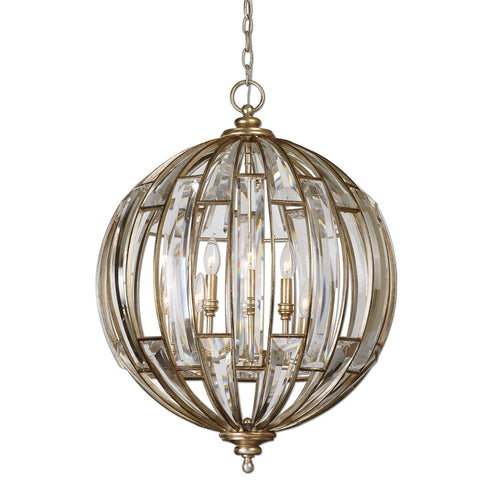 Beveled Crystal 6 Light Pendant, Lighting, Laura of Pembroke