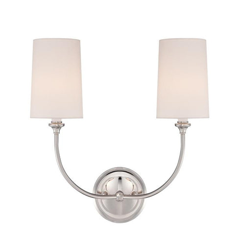 2 Arm Polished Nickel Sconce, Lighting, Laura of Pembroke