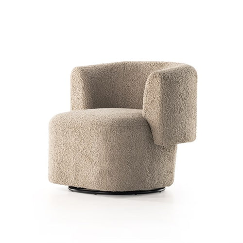 Tybalt Swivel Chair-Sheepskin Camel