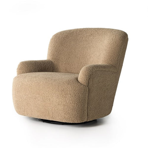 Kadon Swivel Chair-Sheepskin Camel