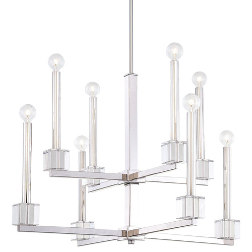Two Tier Polished Nickel Chandelier, Lighting, Laura of Pembroke