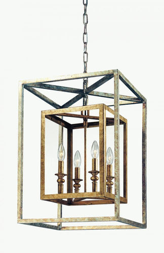 Gold Silver Leaf 4 Light Chandelier, Lighting, Laura of Pembroke