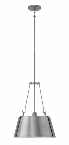 Polished Antique Nickel Cartwright Single Tier Pendant, Lighting, Laura of Pembroke