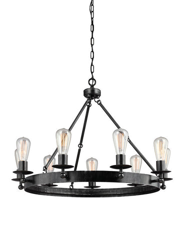 Industrial 9 Light Chandelier, Lighting, Laura of Pembroke