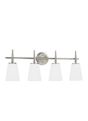 Etched White Glass 4 Light Wall/Bath Light, Lighting, Laura of Pembroke