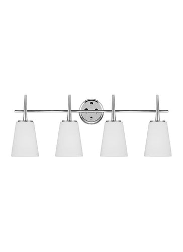 Etched White Glass 4 Light Wall/Bath Light, Lighting, Laura of Pembroke