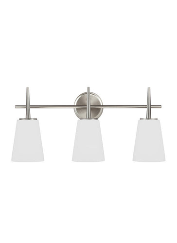 Etched White Glass 3 Light Wall/Bath Light, Lighting, Laura of Pembroke