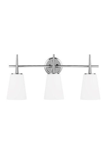 Etched White Glass 3 Light Wall/Bath Light, Lighting, Laura of Pembroke