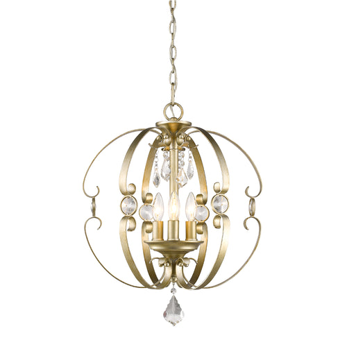Ella 3 Light Pendant in White Gold, Lighting, Laura of Pembroke