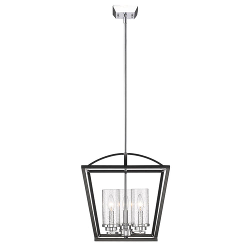 Mercer 3 Light Pendant in Black with Seeded Glass, Lighting, Laura of Pembroke