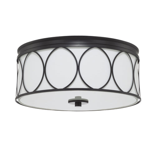 Rylann Matte Black 3 Light Flush Mount, Lighting, Laura of Pembroke