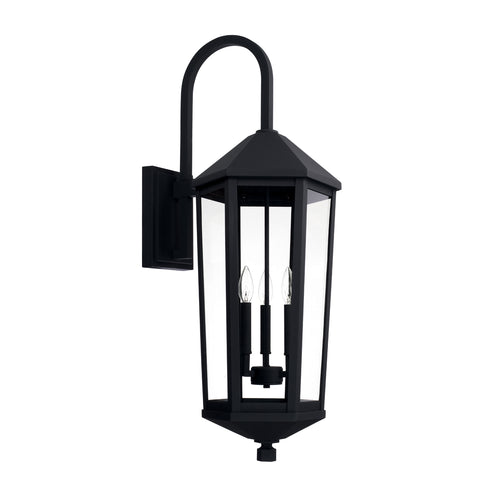 Ellsworth Black 3 Light Outdoor Wall Lantern, Lighting, Laura of Pembroke