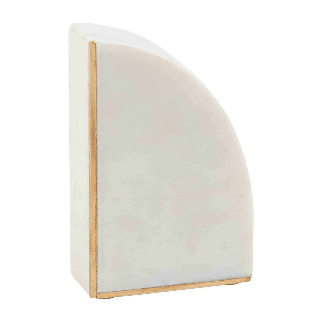 WHITE MARBLE BOOKEND