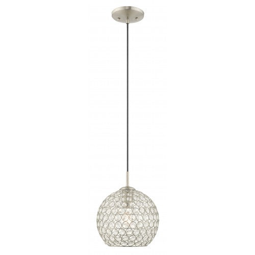 Cassandra 1 Light Brushed Nickel Mini Pendant, Lighting, Laura of Pembroke
