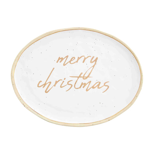 GOLD MERRY CHRISTMAS PLATTER